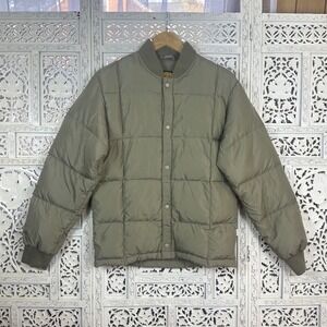 Cabela's Premier Northern Goose Down‎ Quilted Puffer Snap Button Jacket Mens S